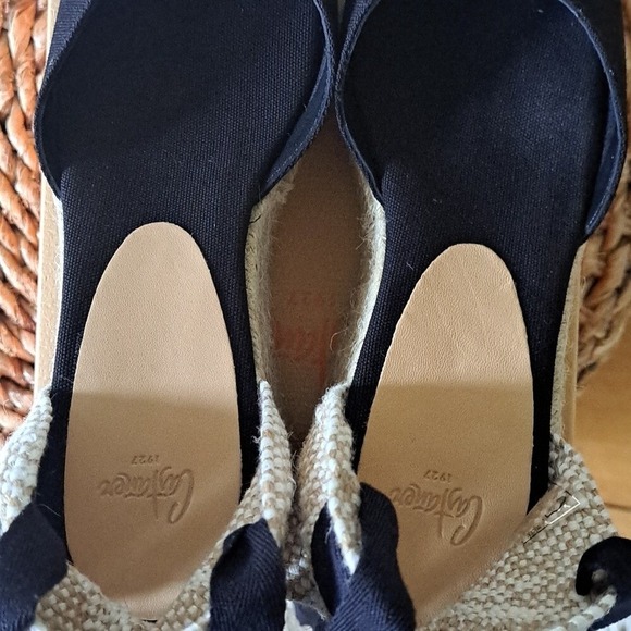 NWOT Castaner Womens Tina‎ 3.25" Wedge Black Canvas Espadrille Sandals EU38/US8 - Picture 8 of 9